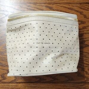 Kate Spade Cream and Black Polka Dot Lunch Bag